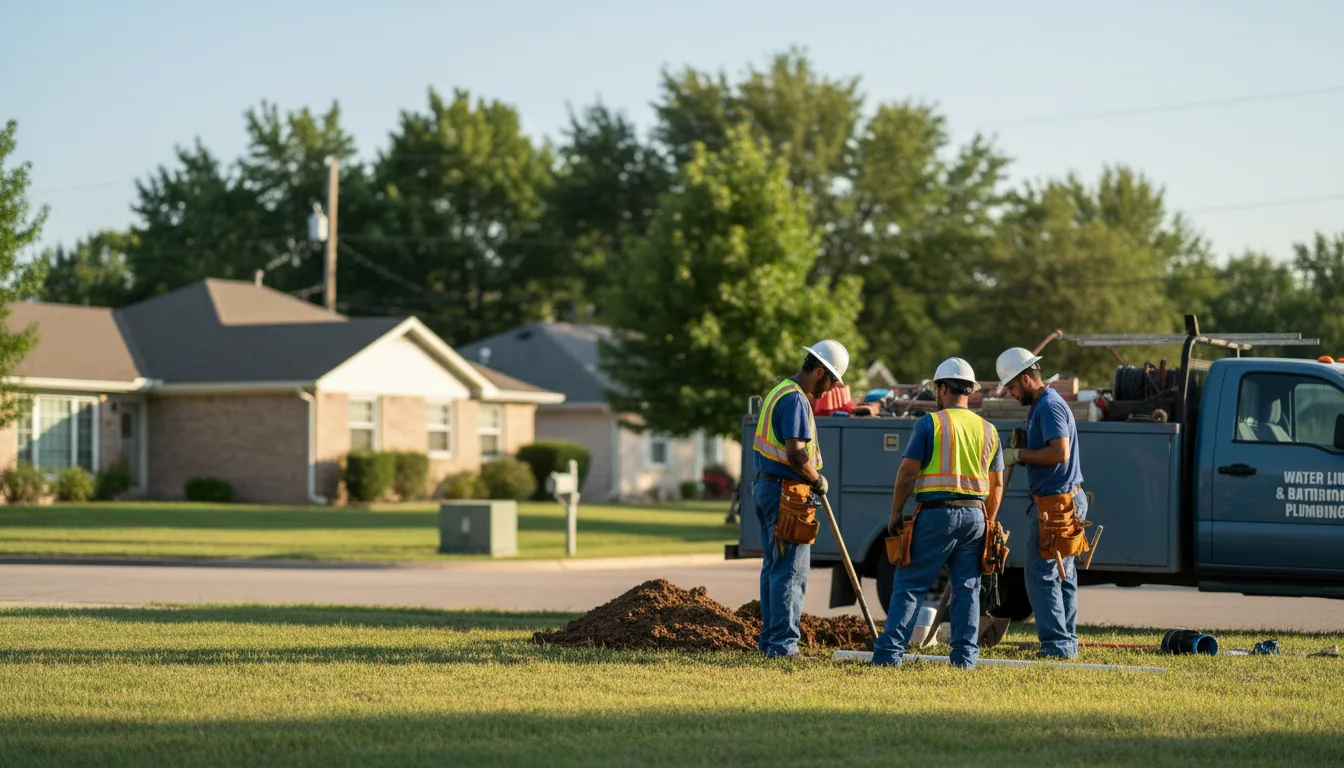 Residential water line and bathroom plumbing service in Evansport, OH